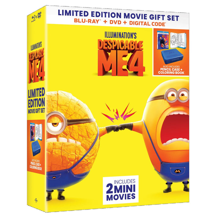 Despicable Me 4 Limited Edition Movie Gift Set (Walmart Exclusive) (Blu-ray + DVD + Digital Copy) with Pencil Case & Coloring Book Retail $24.00