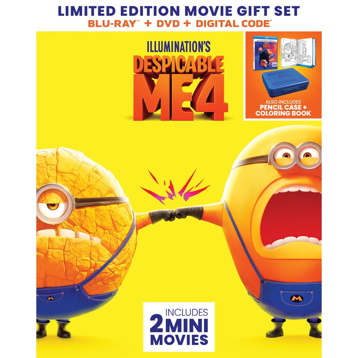 Despicable Me 4 Limited Edition Movie Gift Set (Walmart Exclusive) (Blu-ray + DVD + Digital Copy) with Pencil Case & Coloring Book Retail $24.00