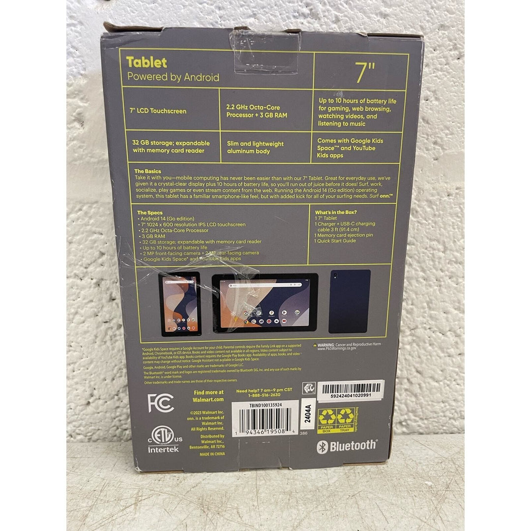 Onn. 7  Tablet  32GB  (2024 Model) - Indigo Retail $59.00