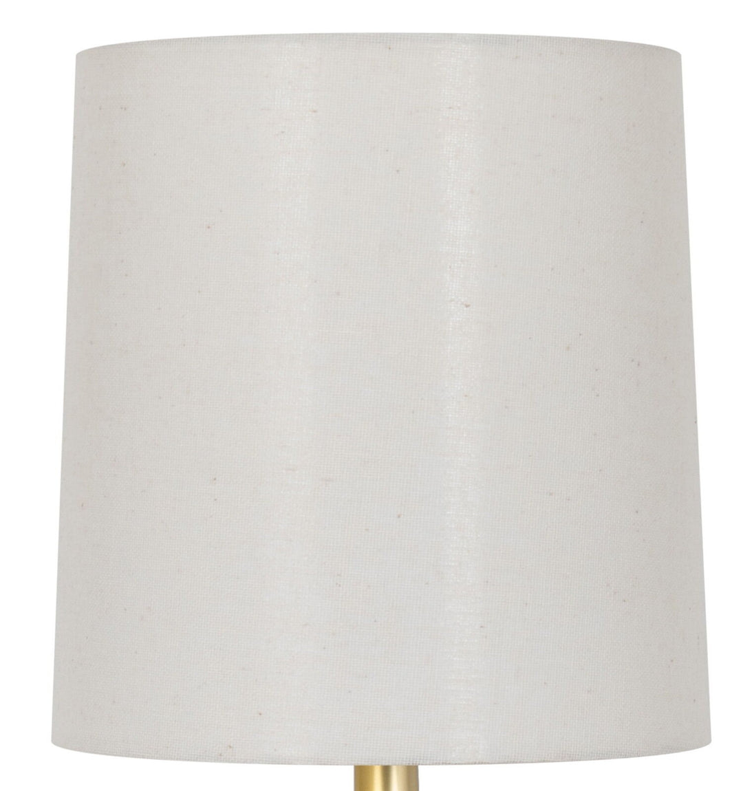 Mainstays 12.5” Mini Black Wood Ball Table Lamp with White Fabric Shade Retail $10.47