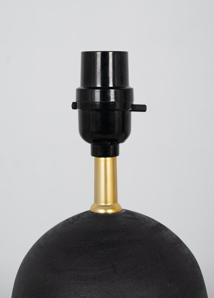 Mainstays 12.5” Mini Black Wood Ball Table Lamp with White Fabric Shade Retail $10.47
