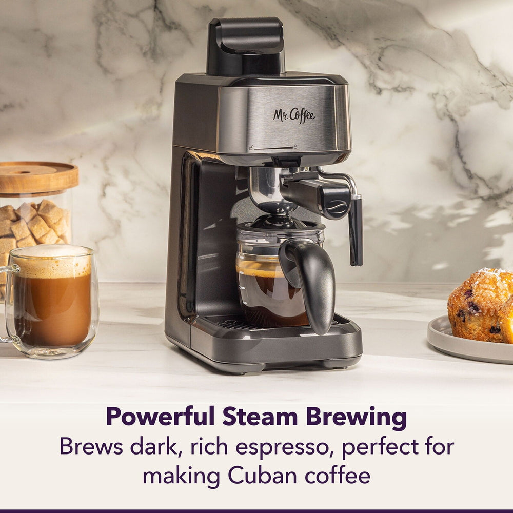 New,Mr. Coffee® 4-Shot Steam Espresso Machine and Latte Maker with Glass Carafe Retail $59.97