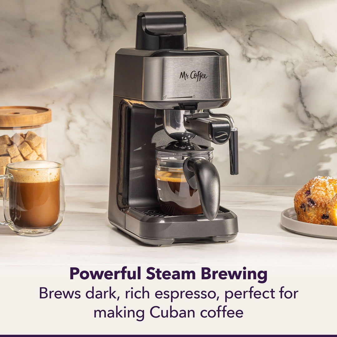 New,Mr. Coffee® 4-Shot Steam Espresso Machine and Latte Maker with Glass Carafe Retail $59.97