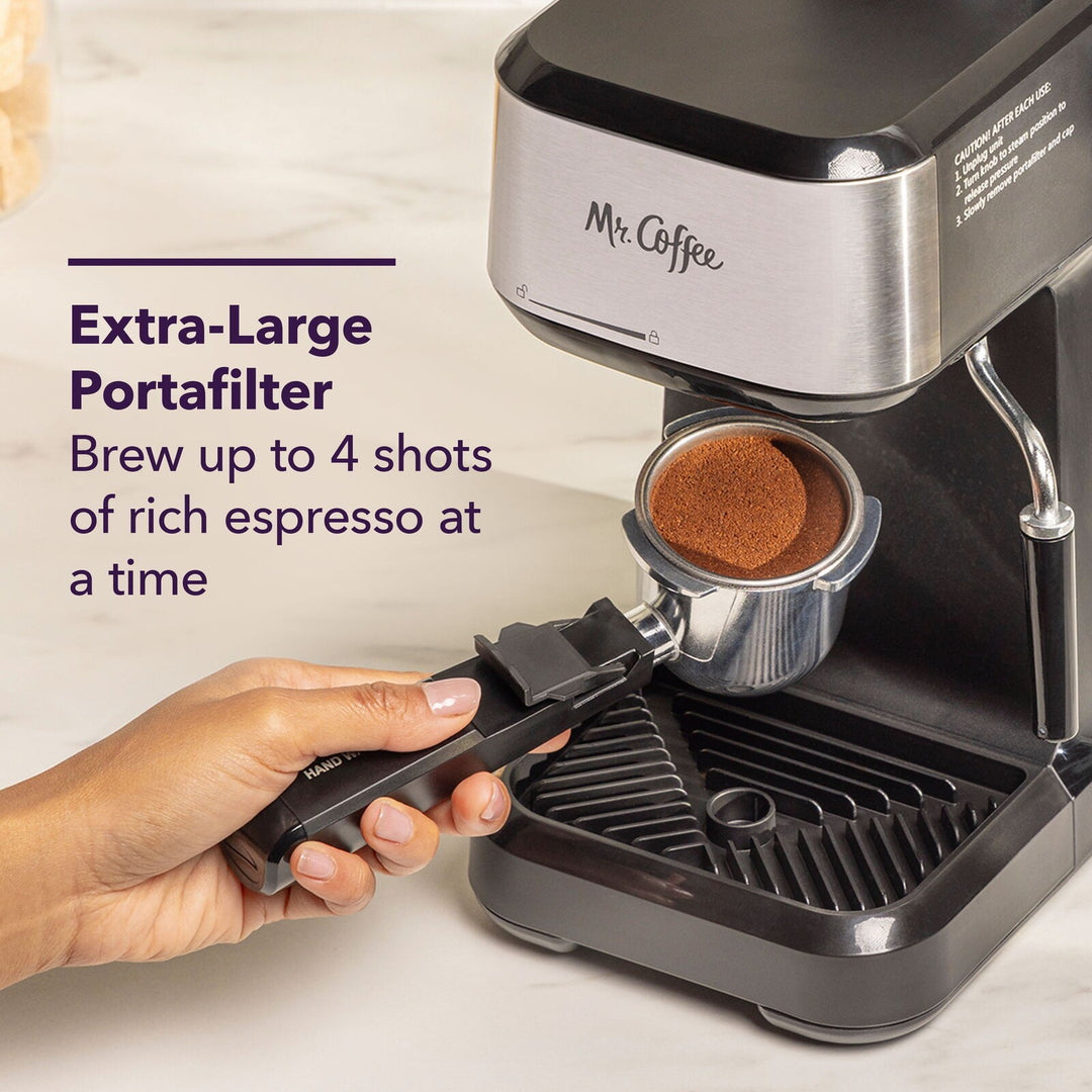 New,Mr. Coffee® 4-Shot Steam Espresso Machine and Latte Maker with Glass Carafe Retail $59.97