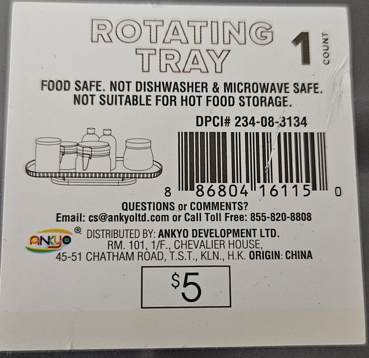 Rectangular Rotating Susan Clear Tray. New from Target. Retail $5.00