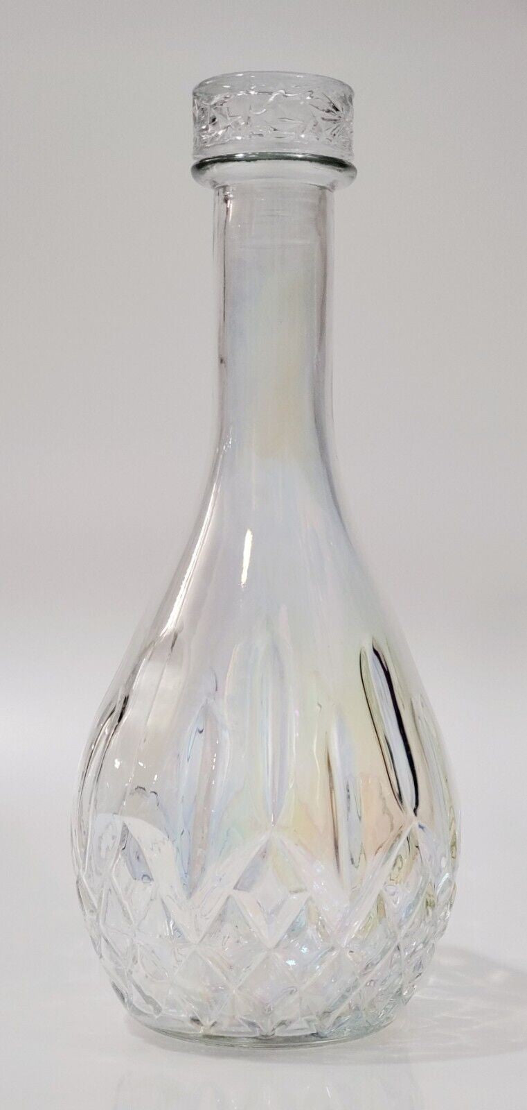 LUCKY STAR Iridescent Clear Glass Wine Decanter with Stopper - 33 Fl Oz - 11.5" Retail $5.00