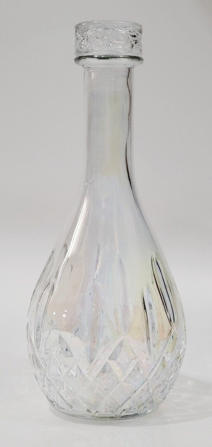 LUCKY STAR Iridescent Clear Glass Wine Decanter with Stopper - 33 Fl Oz - 11.5" Retail $5.00