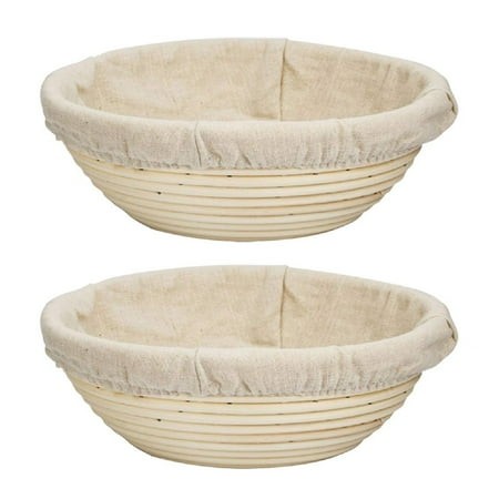 ALLJOY Round Bread Dough Proofing Rising Rattan Baskets(Set of 2  9 Inch) W/Liners for Home Sourdough Bread Bakers Retail $20.99