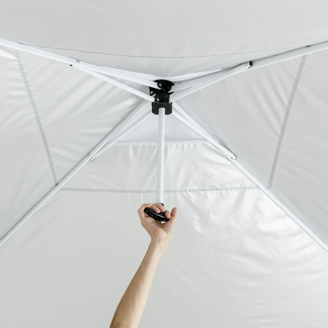 Ozark Trail 10x10 Instant Pop up Canopy Tent with Simple Push Setup – Straight Leg Pop-up Tent for Tailgating  Camping & Events  White Retail $95.97