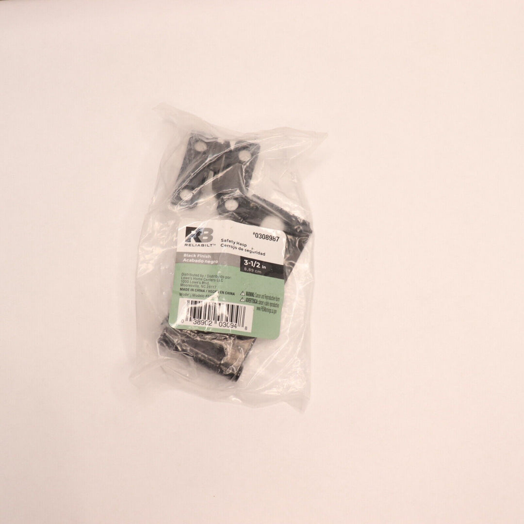 Reliabilt Safety Hasp Black 3-1/2  0308987 Retail $13.79