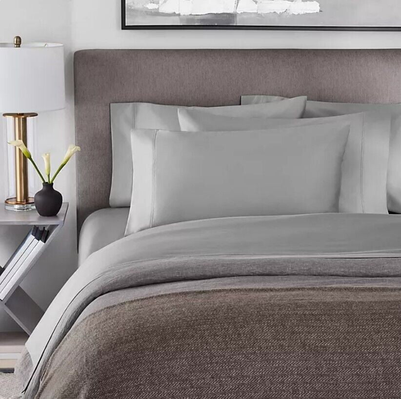 Members Mark Hotel Luxury Collection 1000 TC Cotton Sheet Set King Soft Silver Retail $99.19