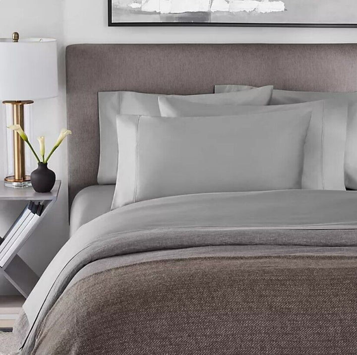 Members Mark Hotel Luxury Collection 1000 TC Cotton Sheet Set King Soft Silver Retail $99.19