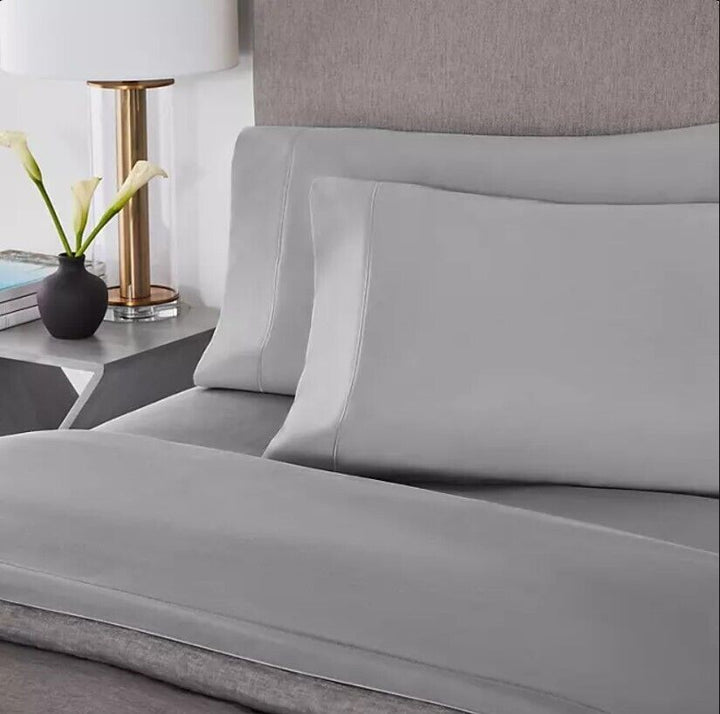 Members Mark Hotel Luxury Collection 1000 TC Cotton Sheet Set King Soft Silver Retail $99.19