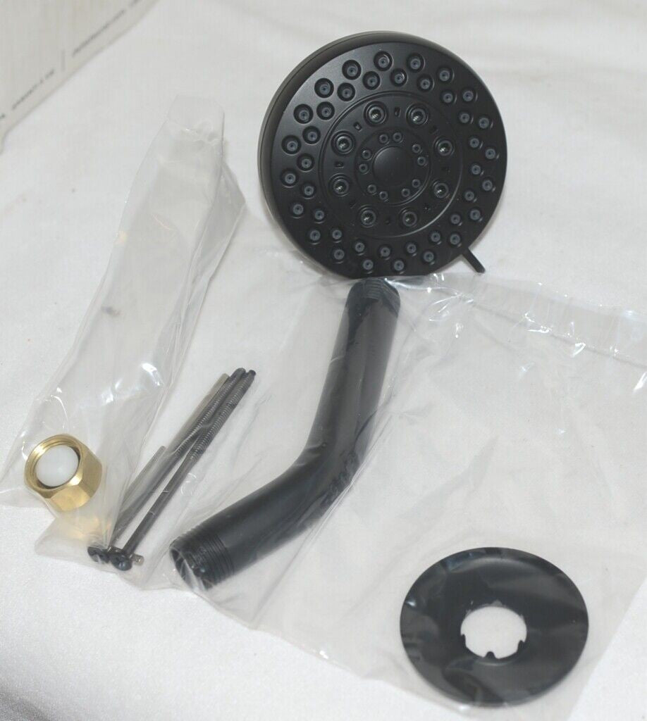 Allen + Roth Dunmore Matte Black 1-handle Multi-function 3.752-Inches Round Bathtub and Shower Faucet with Valve Retail $225.50