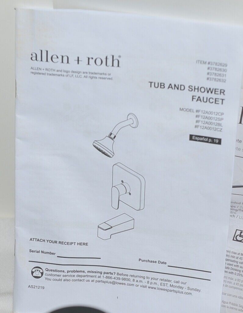 Allen + Roth Dunmore Matte Black 1-handle Multi-function 3.752-Inches Round Bathtub and Shower Faucet with Valve Retail $225.50