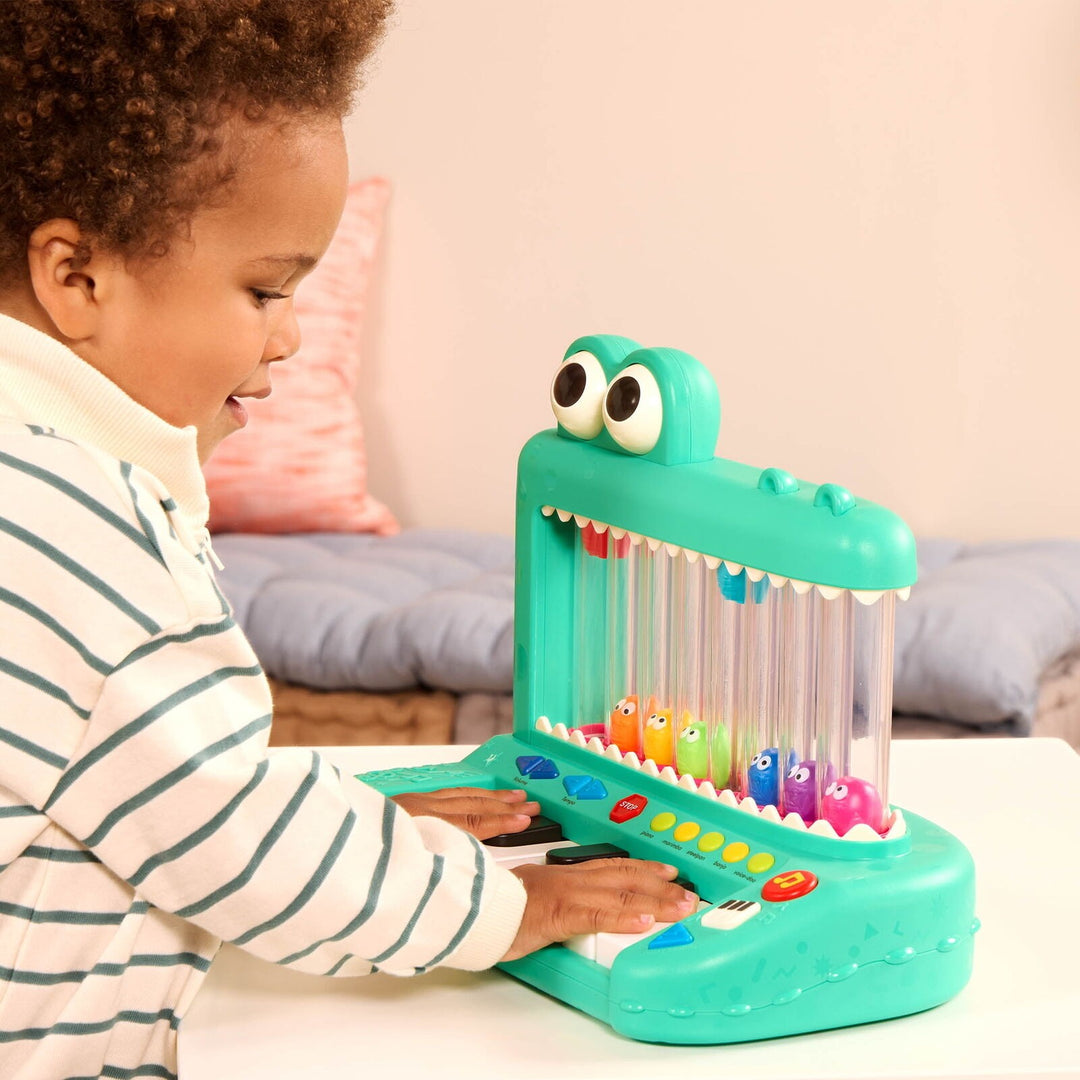 Battat Croco Pop Piano Toy Keyboard with Songs Sounds Lights  Baby and Toddler Toys
