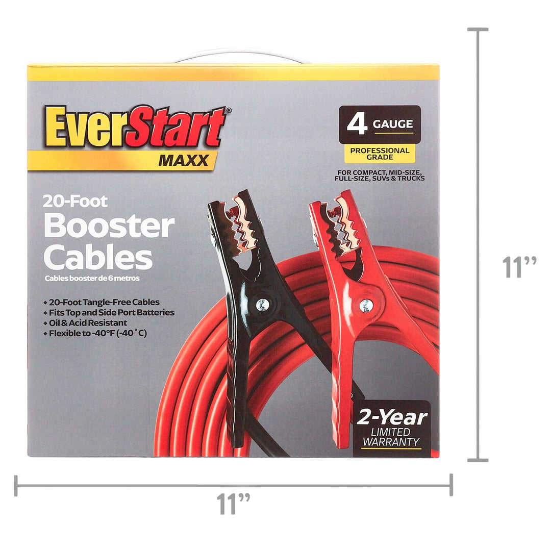 EverStart Maxx 20 Ft 4 Gauge Booster Cables – 250 Amps Retail $37.96