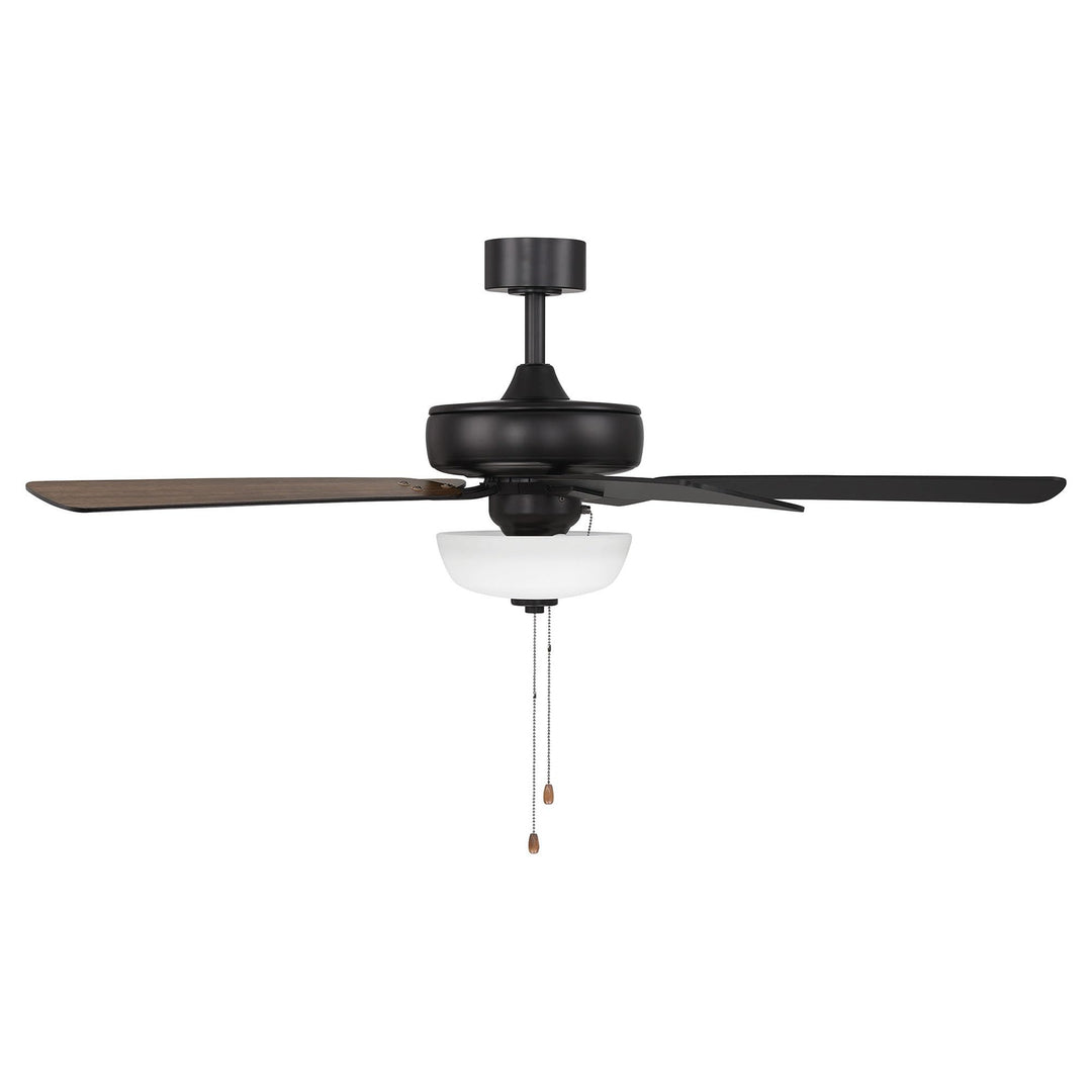 DESIGNERS FOUNTAIN Gallant Ceiling Fan with Lights, 52 Inch LED 3000K Indoor Outdoor 5-Blades Fan, Pull Chain, Matte Black, FP-GLT52B30-MB
