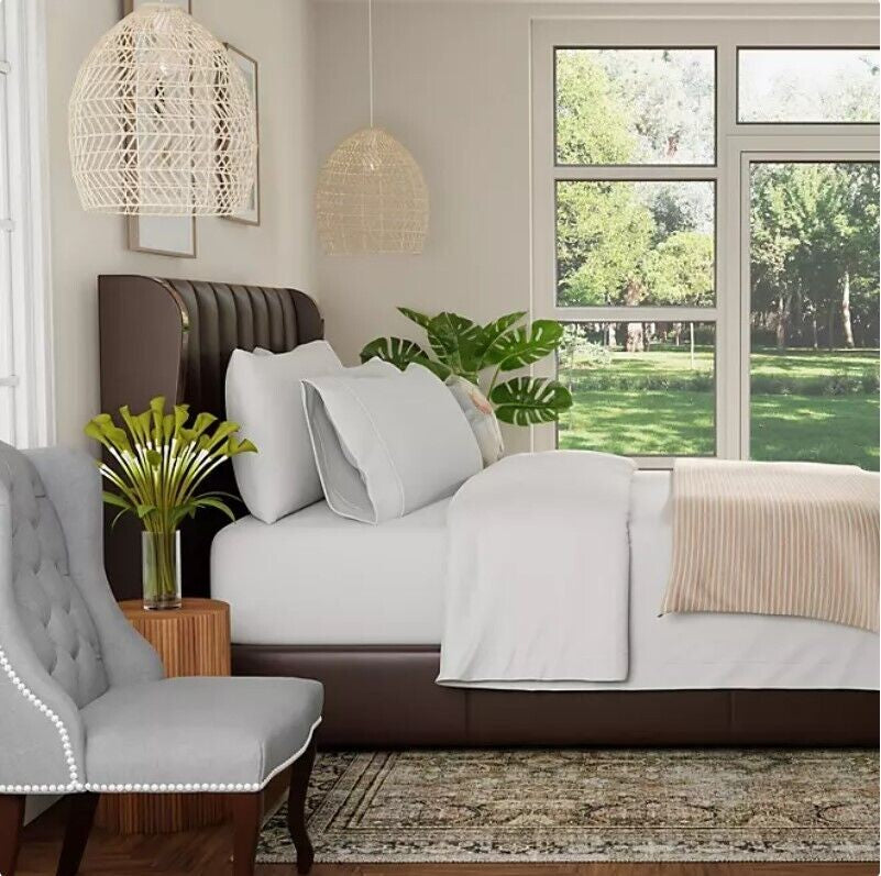 Color Sense 1200 Thread Count Cotton Blend 6 Piece Sheet Set Queen Soft Silver Retail $34.99