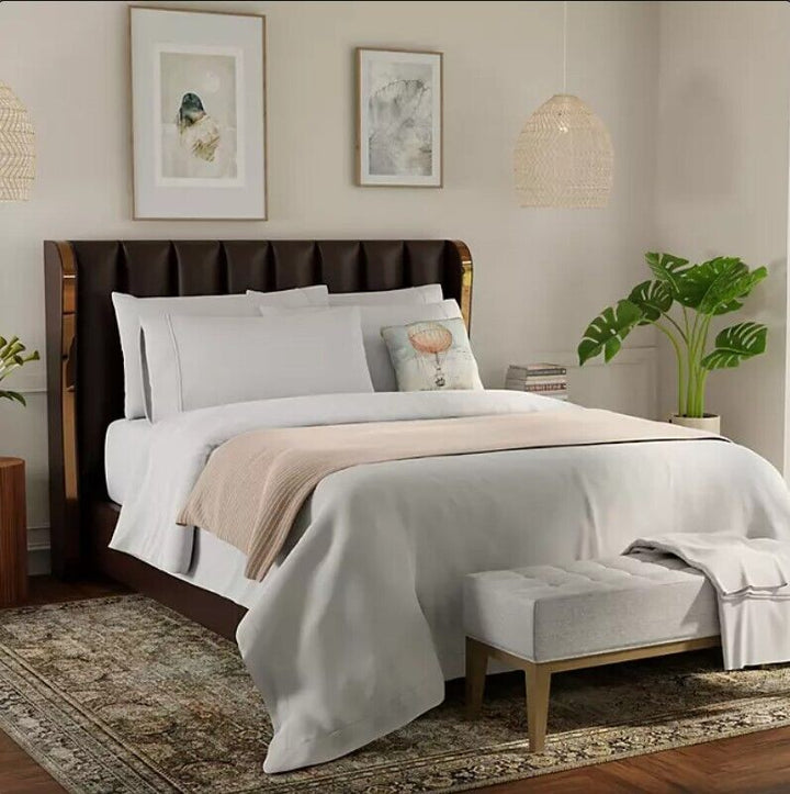 Color Sense 1200 Thread Count Cotton Blend 6 Piece Sheet Set Queen Soft Silver Retail $34.99