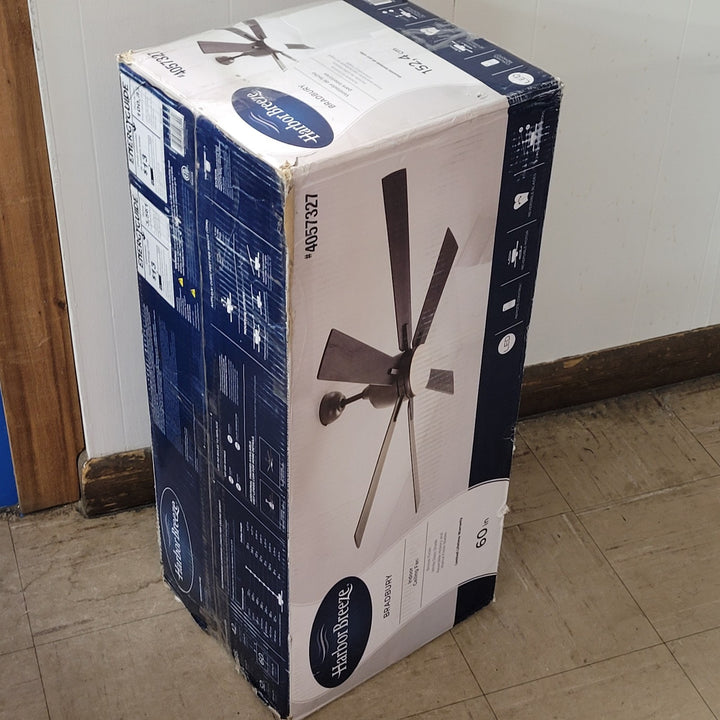 New Harbor Breeze Bradbury 60" 6 Blade Bronze Ceiling Fan with Light and Remote Retail $219.98