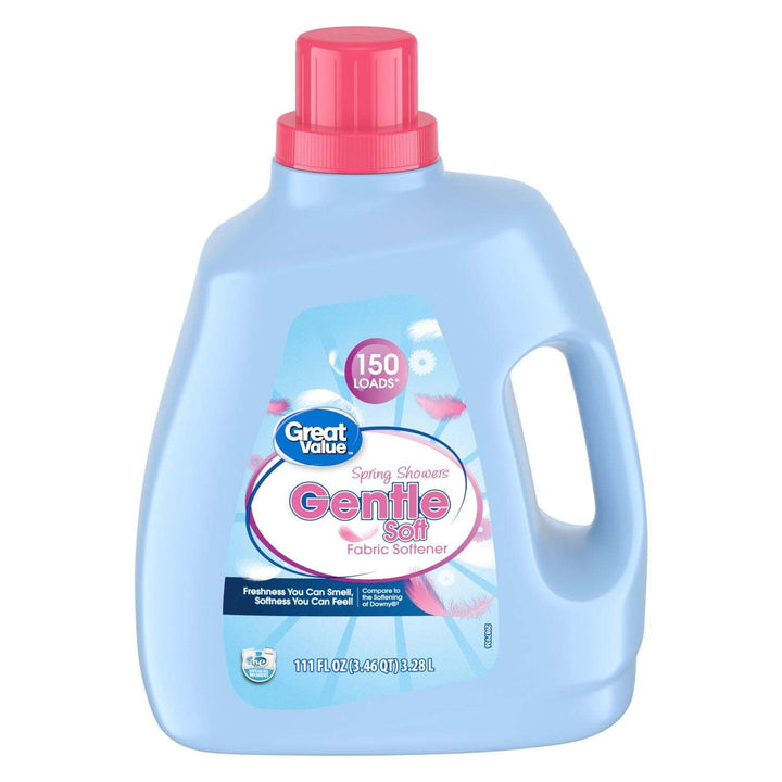 Great Value Gentle Soft Fabric Softener  Spring Showers  111 Fl Oz  150 Loads  Compare to the Softening of Downy® Retail $8.87