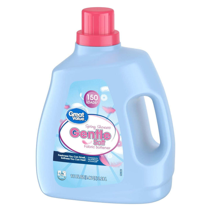 Great Value Gentle Soft Fabric Softener  Spring Showers  111 Fl Oz  150 Loads  Compare to the Softening of Downy® Retail $8.87