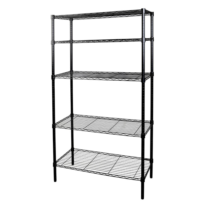 Hyper Tough 5-Tier Wire Storage Shelves  36  W X 16  D X 72  H  1750 Lb Load Capacity  Black Retail $79.92