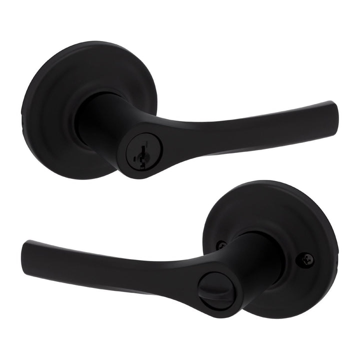 Kwikset Smartkey Security Matte Black Keyed Entry Lever KW1 1-3/4 in