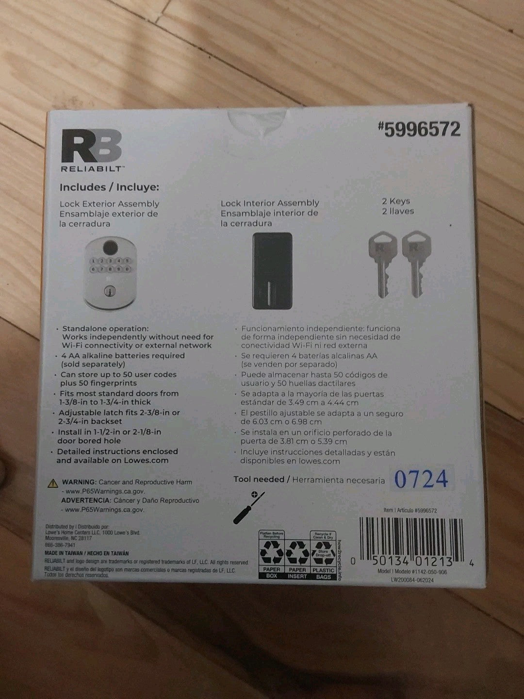 Reliabilt Electronic Deadbolt  Keyless Entry  Auto-Lock with Multiple Features