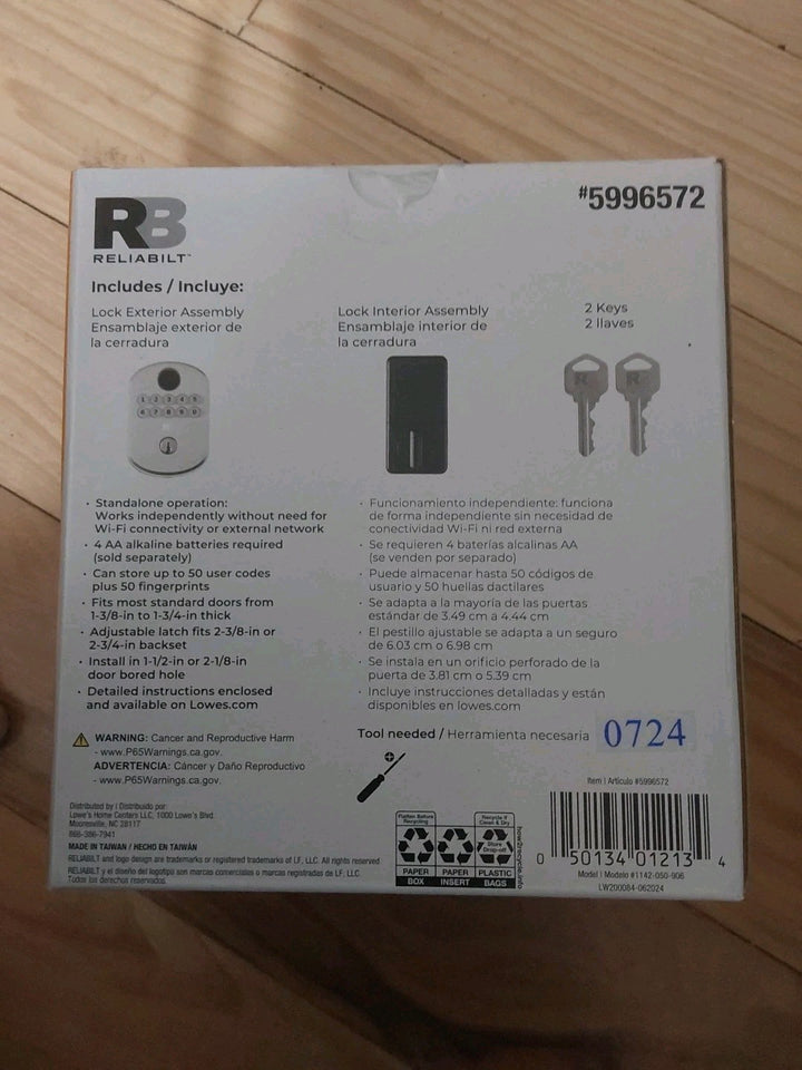 Reliabilt Electronic Deadbolt  Keyless Entry  Auto-Lock with Multiple Features