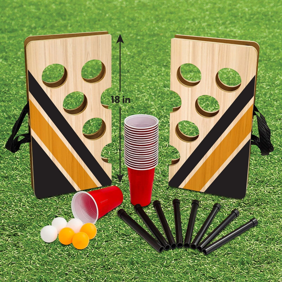 Portable Cup Pong  Outdoor Toss Game Set  for All Ages  by MinnARK Retail $24.88