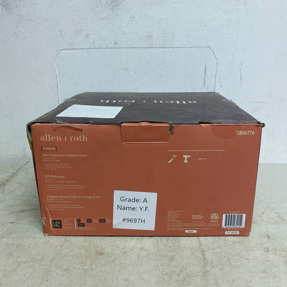 Allen +Roth Evalyn 1-Light12.99-in Gloss Chrome Integrated LED Flush Mount Light Retail $47.00