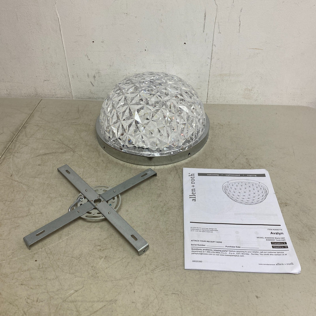 Allen +Roth Evalyn 1-Light12.99-in Gloss Chrome Integrated LED Flush Mount Light Retail $47.00