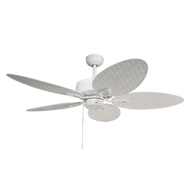 Harbor Breeze, 52" Indoor/Outdoor Ceiling Fan W White Wicker Blades | "Tilghman" Retail $102.98