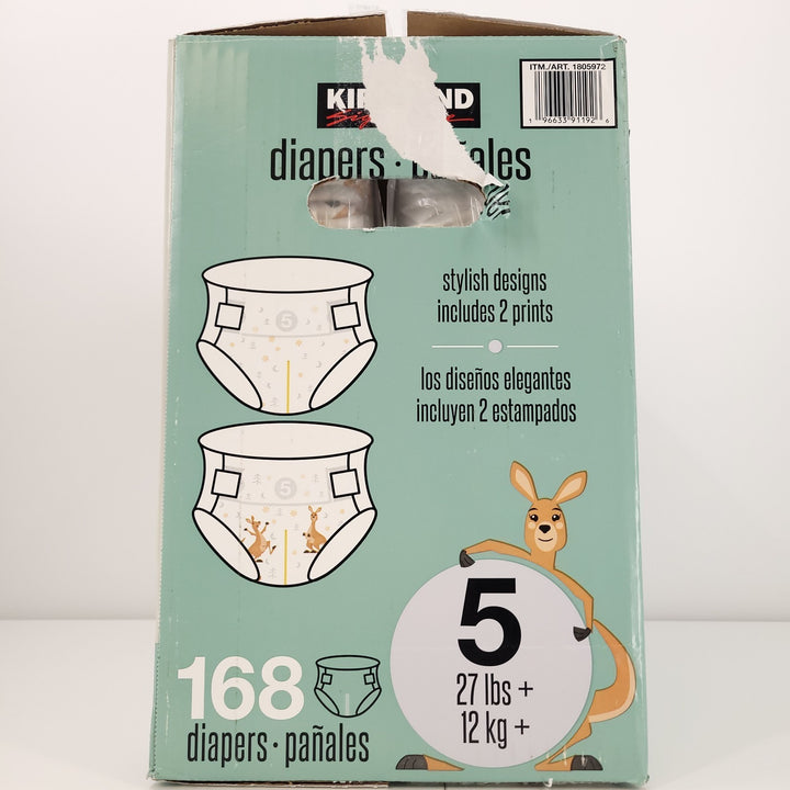 Kirkland Diapers Size 5 168 Count 27 Lbs+ Disposable Baby Wetness Indicator Retail $69.99