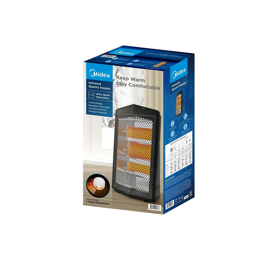 Midea 1500W Quartz Electric Space Heater  MSH20Q3ABBV  Black  New Retail $49.92