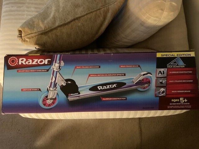 Razor a Kick Scooter - Special Edition Holographic  Aluminum  Foldable  for Child Ages 5+ Retail $37.97