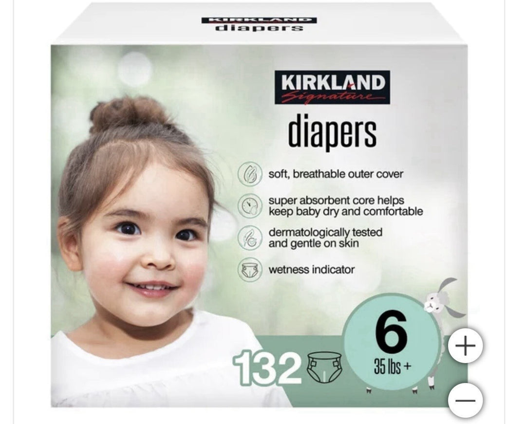 Kirkland Signature Diapers Size 6 Sealed 35+ Lbs 132 Count Retail $69.99