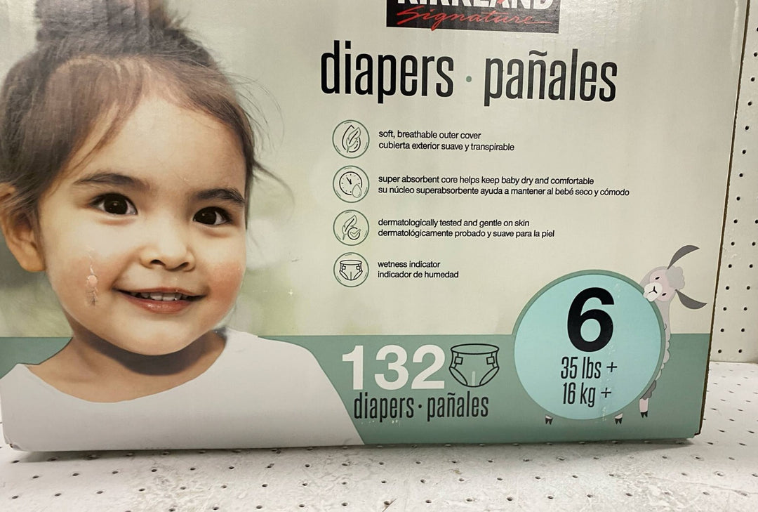 Kirkland Signature Diapers Size 6 Sealed 35+ Lbs 132 Count Retail $69.99