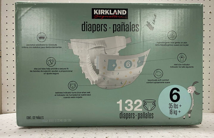 Kirkland Signature Diapers Size 6 Sealed 35+ Lbs 132 Count Retail $69.99