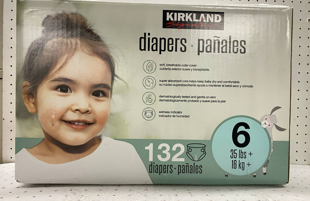 Kirkland Signature Diapers Size 6 Sealed 35+ Lbs 132 Count Retail $69.99
