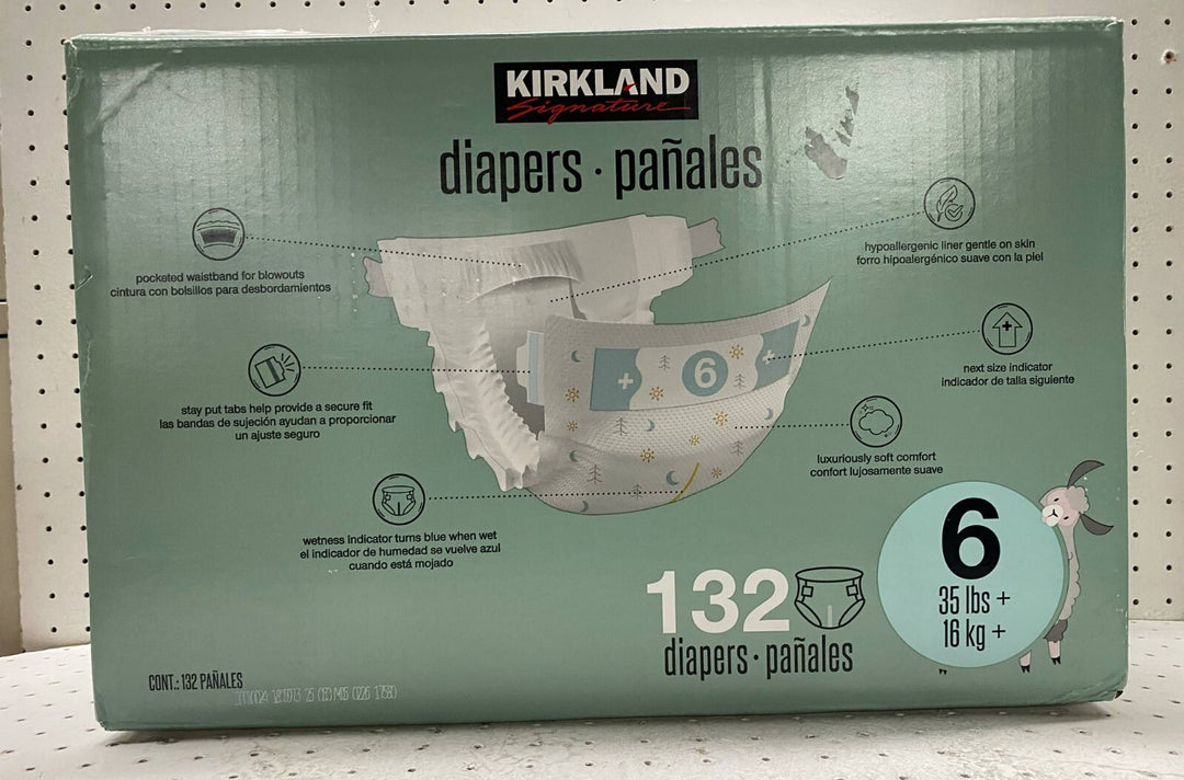 Kirkland Signature Diapers Size 6 Sealed 35+ Lbs 132 Count Retail $69.99