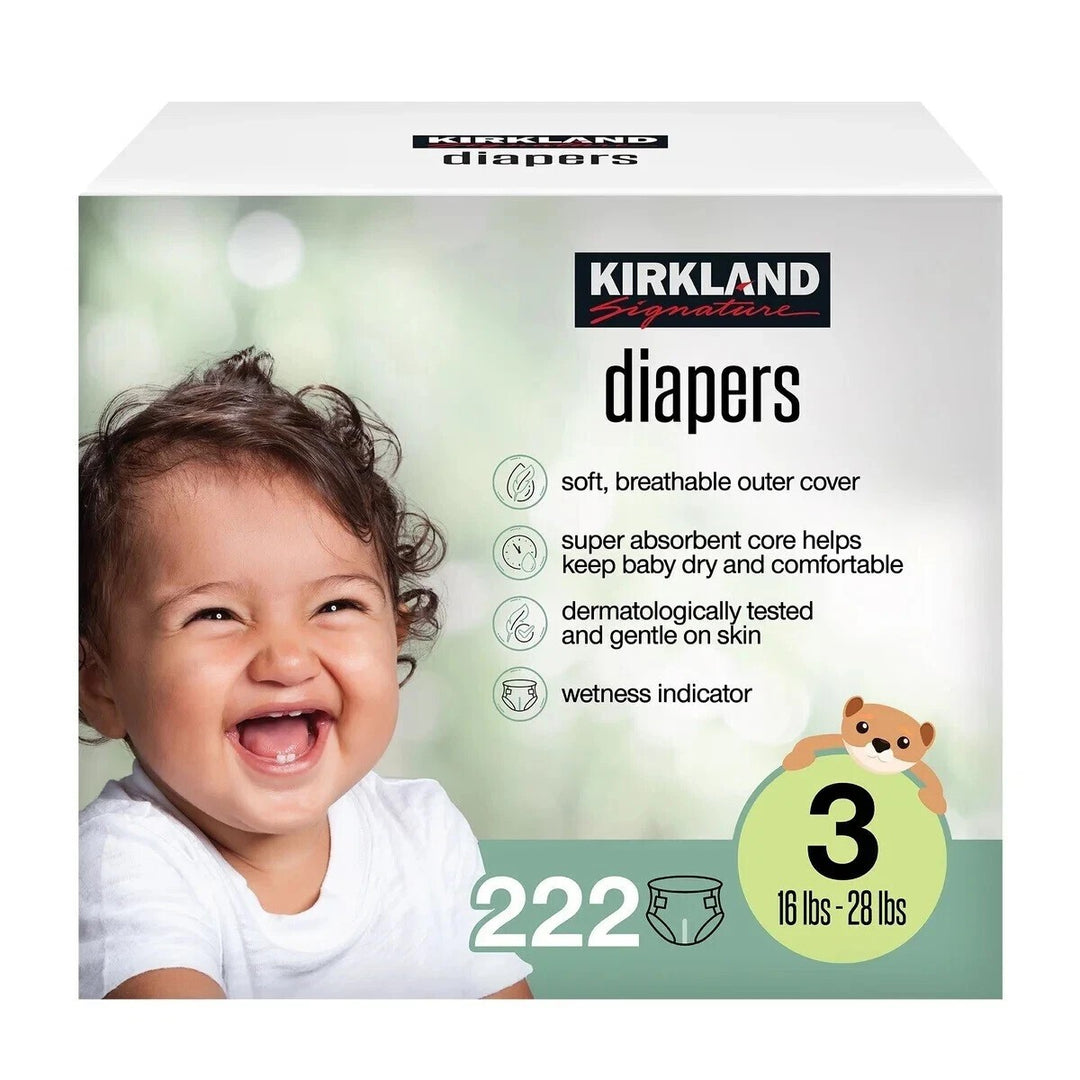 Kirkland Signature Diapers Size 3 Sealed 16-28 Lbs 222 Count Retail $59.99