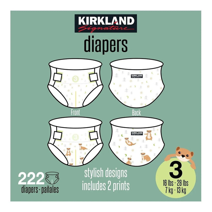 Kirkland Signature Diapers Size 3 Sealed 16-28 Lbs 222 Count Retail $59.99