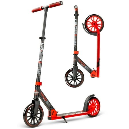 Folding Commuter Kick Scooter for Adults and Teens – Adjustable Handlebar – Big 200mm Wheels – Lightweight Durable Frame – Madd Gear Red Kruze Retail $29.98