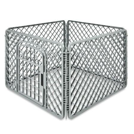 Vibrant Life 4-Panel Pet Playpen  24”H Dog Fence with Door for Indoor and Outdoor Use Retail $44.97