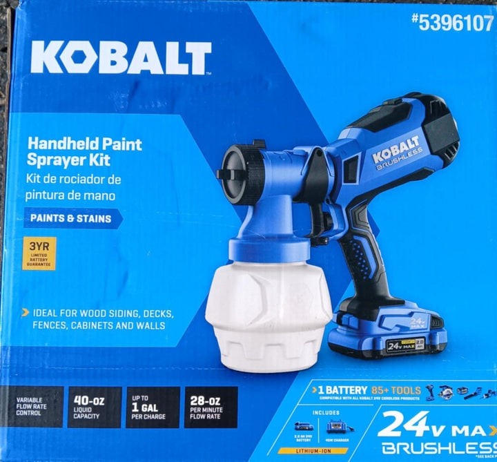 KOBALT Handheld Paint Sprayer Kit W/ Battery & Charger  5396107 NEW Retail $219.00