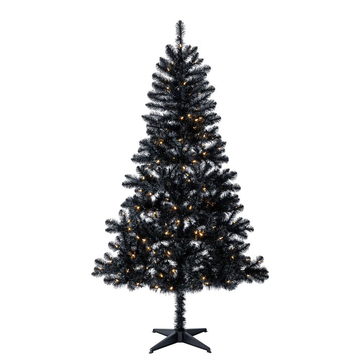 6.5ft Prelit Madison Pine Black Artificial Christmas Tree Warm White LED Lights Retail $15.00