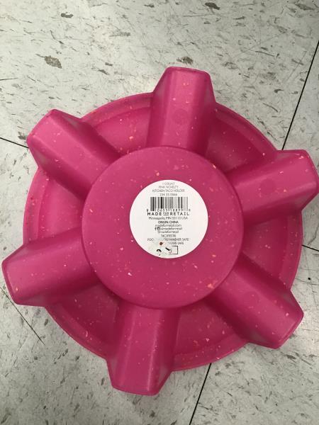 Made for Retail Kitchen Taco Holder - 1 Count, Pink Novelty, Dishwasher/Microwave Safe Retail $2.85